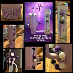 H2.0 Flow State 40oz "Prince" Diamonds and Pearls Tumbler